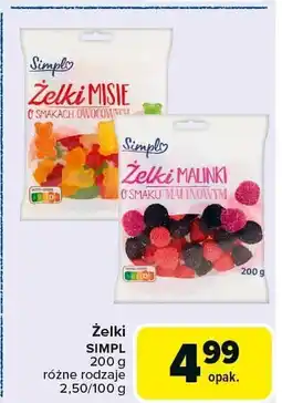 Carrefour Żelki Simply różne rodzaje oferta