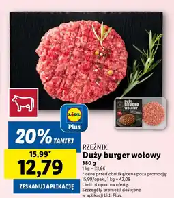 Lidl Duży burger wołowy Rzeźnik oferta