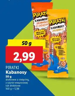 Lidl Kabanosy Piratki drobiowe z cielęciną, z szynki wieprzowej lub drobiowe oferta