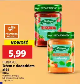 Lidl Dżem Herbapol truskawka z miętą lub brzoskwinia z melisą oferta