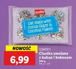 Lidl Ciastka owsiane SONDEY z kakao i kokosem oferta