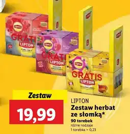 Lidl Zestaw herbat Lipton ze słomką oferta