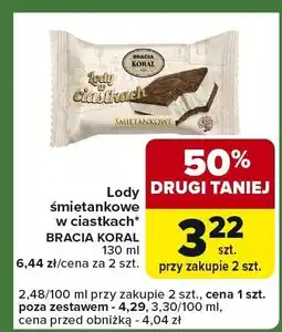 Carrefour Express Lody śmietankowe w ciastkach Bracia Koral oferta