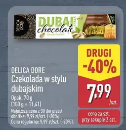 ALDI Czekolada w stylu dubajskim Delica Dore oferta