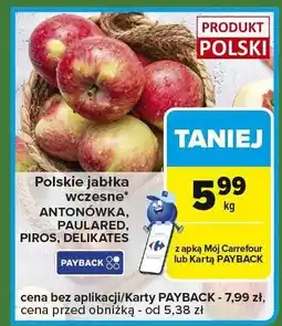 Carrefour Express Jabłka Antonówka, Paulared, Piros, Delikates Carrefour oferta