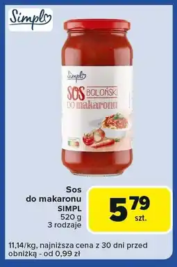 Carrefour Express Sos do makaronu Simpl oferta