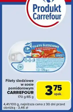 Carrefour Express Filety śledziowe w sosie pomidorowym Carrefour oferta