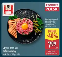 ALDI Tatar wołowy Mięsne Specjały MIĘSNE SPECJAŁY oferta