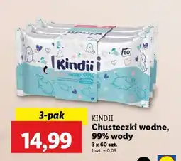 Lidl KINDII Chusteczki wodne, 99% wody oferta