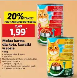 Lidl Mokra karma dla kota, kawałki w sosie oferta