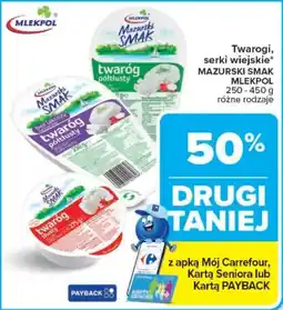 Carrefour Twarogi, serki wiejskie MAZURSKI SMAK MLEKPOL oferta
