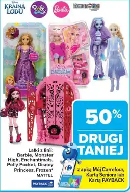 Carrefour Lalki z linii: Barbie, Monster High, Enchantimals, Polly Pocket, Disney Princess, Frozen oferta