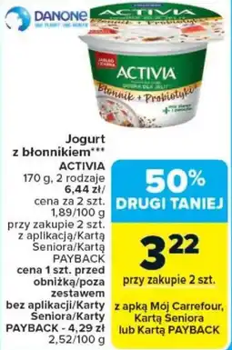 Carrefour Jogurt z błonnikiem ACTIVIA oferta