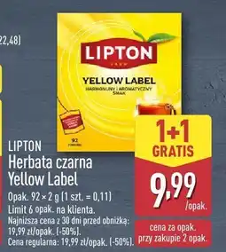 ALDI Herbata czarna Yellow Label Lipton oferta