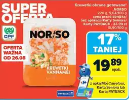 Carrefour Krewetki obrane gotowane oferta