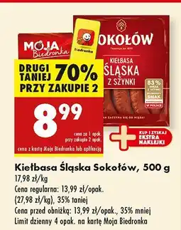 Biedronka Kiełbasa śląska Sokołów oferta