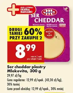 Biedronka Ser cheddar plastry Mlekovita oferta
