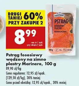 Biedronka Pstrąg łososiowy wędzony na zimno plastry Marinero oferta