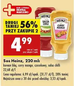 Biedronka Sos Heinz (korean bbq, curry mango, czosnkowy, salsa chili) oferta
