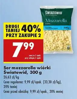 Biedronka Ser mozzarella wiórki Światowid oferta
