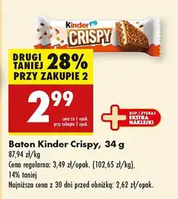 Biedronka Baton Kinder Crispy oferta