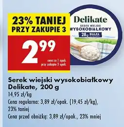 Biedronka Serek wiejski wysokobiałkowy Delikate oferta