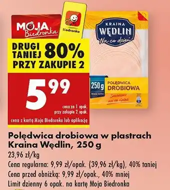 Biedronka Polędwica drobiowa w plastrach Kraina Wędlin oferta