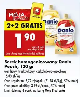 Biedronka Serek homogenizowany Danio Pouch oferta