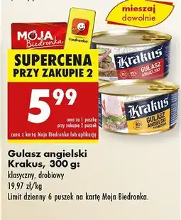 Biedronka Gulasz angielski klasyczny drobiowy Krakus oferta