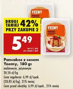 Biedronka Naleśniki pancakes malinowe, brzoskwiniowe Yeemy oferta