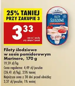 Biedronka Filety śledziowe w sosie pomidorowym Marinero oferta