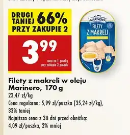 Biedronka Filety z makreli w oleju Marinero oferta