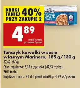 Biedronka Tuńczyk kawałki w sosie własnym Marinero oferta