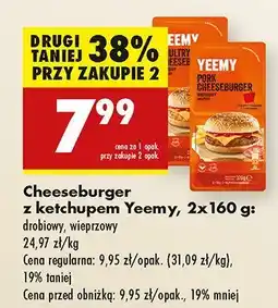 Biedronka Cheeseburger z ketchupem drobiowy wieprzowy Yeemy oferta
