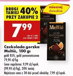 Biedronka Czekolada gorzka Meltie gołd 85%, gołd pomarańczowa oferta