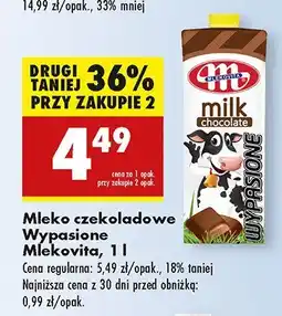 Biedronka Mleko czekoladowe Wypasione Mlekovita oferta