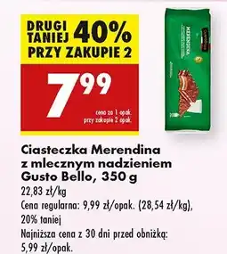 Biedronka Ciasteczka Merendina z mlecznym nadzieniem Gusto Bello oferta