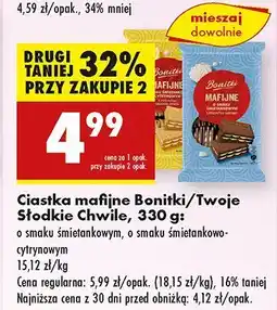Biedronka Ciastka mafijne Bonitki/Twoje Słodkie Chwile o smaku śmietankowym, o smaku śmietankowo-cytrynowym oferta