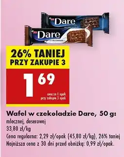 Biedronka Wafel w czekoladzie Dare mlecznej, deserowej oferta