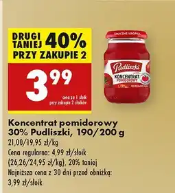 Biedronka Koncentrat pomidorowy 30% Pudliszki oferta