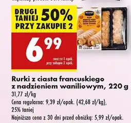 Biedronka Rurki z ciasta francuskiego z nadzieniem waniliowym Biedronka oferta