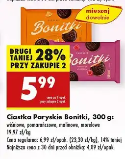 Biedronka Ciastka Paryskie Bonitki wiśniowe, pomarańczowe, malinowe, morelowe oferta