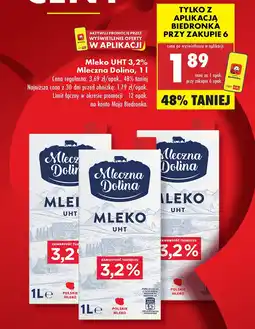 Biedronka Mleko UHT 3,2% Mleczna Dolina oferta