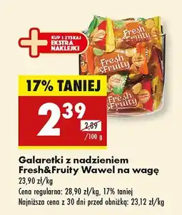 Biedronka Galaretki z nadzieniem Fresh&Fruity na wagę Wawel oferta