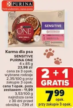 Carrefour Karma dla psa SENSITIVE PURINA ONE oferta