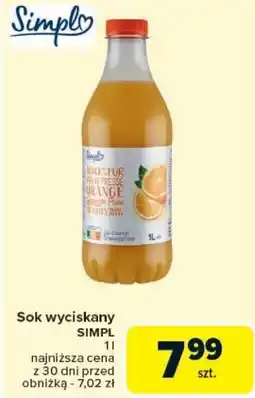 Carrefour Sok wyciskany SIMPL oferta