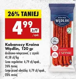 Biedronka Kabanosy z szynki Kraina Wędlin oferta