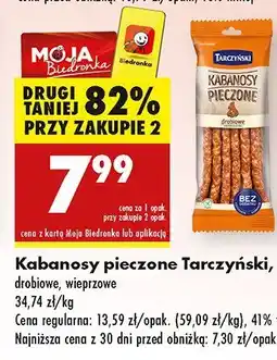 Biedronka Kabanosy pieczone drobiowe Tarczyński oferta
