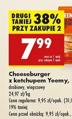 Biedronka Cheeseburger z ketchupem drobiowy Yeemy oferta