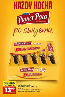 Biedronka Wafelki Prince Polo Classic 15 szt. Olza oferta